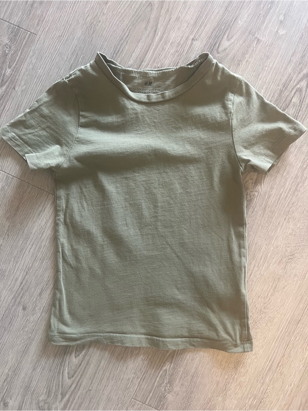 H&M Olive Crewneck T‑Shirt